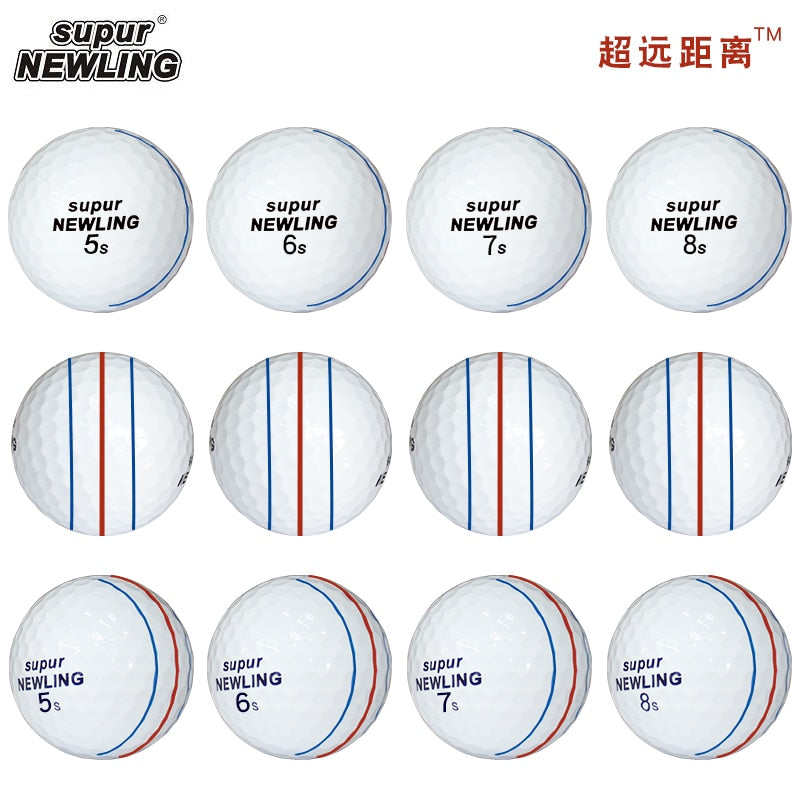 12 Pcs Golf Balls Supur Newling Triple Track Long Distance 3-pieces Golf Ball